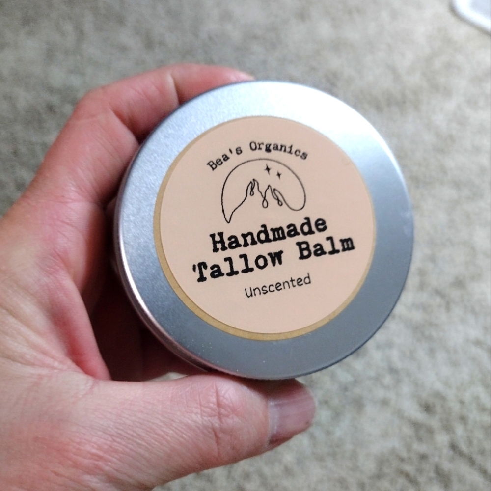 Homemade 100% Organic Whipped Tallow Body Balm  4oz container
